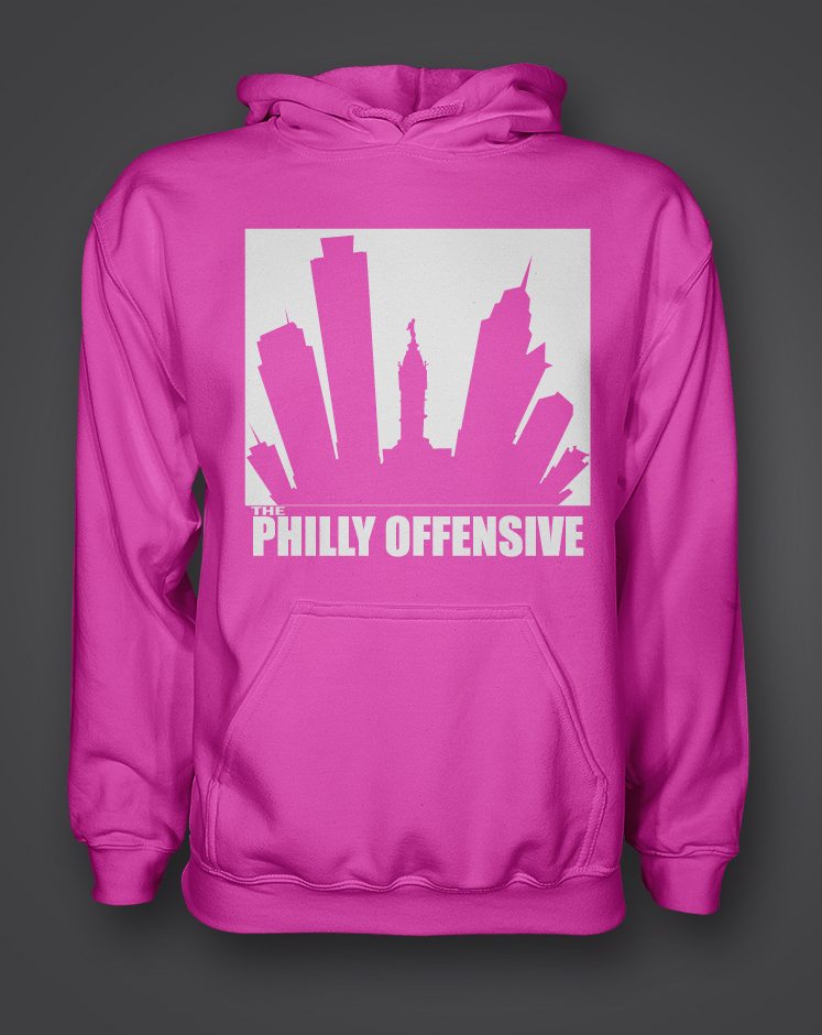 Hot pink skyline design